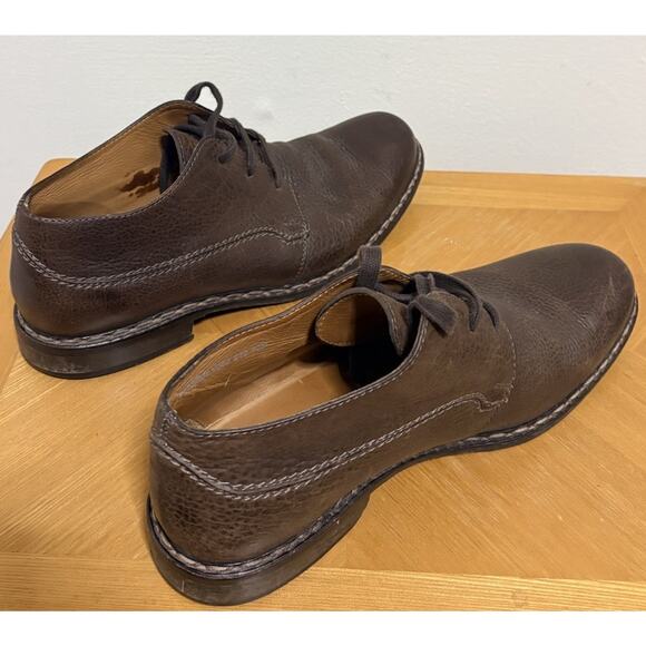 John Varvatos Hand Made In Italy Brown Pebbled Leather Derby Shoes Size 10.5